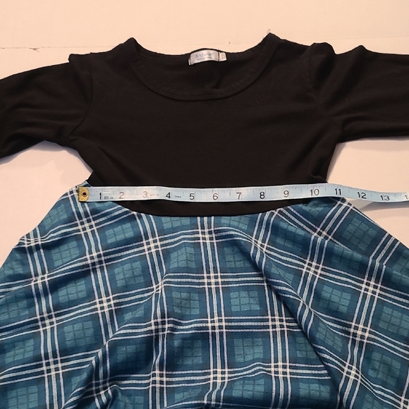 Black and Blue/Green Plaid Kids Dress EUC Size 6/7 - Picture 6 of 8